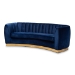 Baxton Studio Milena Glam Royal Blue Velvet Fabric Upholstered Gold-Finished Sofa