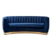Baxton Studio Milena Glam Royal Blue Velvet Fabric Upholstered Gold-Finished Sofa - TSF5504A-Dark Royal Blue/Gold-SF