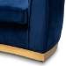 Baxton Studio Milena Glam Royal Blue Velvet Fabric Upholstered Gold-Finished Sofa - TSF5504A-Dark Royal Blue/Gold-SF