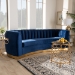 Baxton Studio Milena Glam Royal Blue Velvet Fabric Upholstered Gold-Finished Sofa - TSF5504A-Dark Royal Blue/Gold-SF