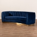 Baxton Studio Milena Glam Royal Blue Velvet Fabric Upholstered Gold-Finished Sofa - TSF5504A-Dark Royal Blue/Gold-SF