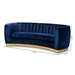 Baxton Studio Milena Glam Royal Blue Velvet Fabric Upholstered Gold-Finished Sofa - TSF5504A-Dark Royal Blue/Gold-SF