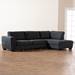 Baxton Studio Petra Modern and Contemporary Charcoal Fabric Upholstered Right Facing Sectional Sofa - U9380K-Dark Grey-RFC-SF