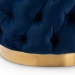 Baxton Studio Valeria Glam Royal Blue Velvet Fabric Upholstered Gold-Finished Button Tufted Ottoman - TSFOT030-Dark Royal Blue/Gold-Otto