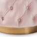 Baxton Studio Valeria Glam Light Pink Velvet Fabric Upholstered Gold-Finished Button Tufted Ottoman - TSFOT030-Light Pink/Gold-Otto