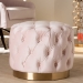 Baxton Studio Valeria Glam Light Pink Velvet Fabric Upholstered Gold-Finished Button Tufted Ottoman - TSFOT030-Light Pink/Gold-Otto