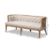 Baxton Studio Agnes French Provincial Beige Linen Fabric Upholstered and White-Washed Oak Wood Sofa - TSF99113-Beige/Natural Oak-SF