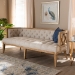 Baxton Studio Agnes French Provincial Beige Linen Fabric Upholstered and White-Washed Oak Wood Sofa - TSF99113-Beige/Natural Oak-SF