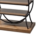 Baxton Studio Lavelle Vintage Rustic Industrial Style Walnut Brown Wood and Dark Bronze-Finished Metal Circular Console Table - YLX-9066