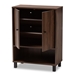 Baxton Studio Rossin Modern and Contemporary Walnut Brown Finished 2-Door Wood Entryway Shoe Storage Cabinet - ATSC1613-Columbia-Shoe Cabinet