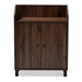Baxton Studio Rossin Modern and Contemporary Walnut Brown Finished 2-Door Wood Entryway Shoe Storage Cabinet with Open Shelf - ATSC1614-Columbia-Shoe Cabinet