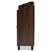 Baxton Studio Rossin Modern and Contemporary Walnut Brown Finished 2-Door Wood Entryway Shoe Storage Cabinet with Open Shelf - ATSC1614-Columbia-Shoe Cabinet