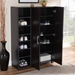 Baxton Studio Marine Modern and Contemporary Two-Tone Wenge and Black Finished 2-Door Wood Entryway Shoe Storage Cabinet with Open Shelves - SESC296-Wenge-Shoe Cabinet