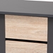 Baxton Studio Melle Modern and Contemporary Two-Tone Oak Brown and Dark Gray 2-Door Wood Entryway Shoe Storage Cabinet - SESC16108-Dark Grey/Hana Oak-Shoe Cabinet
