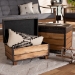 Baxton Studio Marelli Rustic Dark Brown Faux Leather Upholstered 2-Piece Wood Storage Trunk Ottoman Set - JY17A053-Dark Brown-2PC Ottoman Set