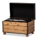 Baxton Studio Marelli Rustic Dark Brown Faux Leather Upholstered 2-Piece Wood Storage Trunk Ottoman Set - JY17A053-Dark Brown-2PC Ottoman Set