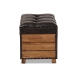 Baxton Studio Marelli Rustic Dark Brown Faux Leather Upholstered 2-Piece Wood Storage Trunk Ottoman Set - JY17A053-Dark Brown-2PC Ottoman Set