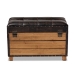 Baxton Studio Marelli Rustic Dark Brown Faux Leather Upholstered 2-Piece Wood Storage Trunk Ottoman Set - JY17A053-Dark Brown-2PC Ottoman Set