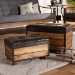 Baxton Studio Marelli Rustic Dark Brown Faux Leather Upholstered 2-Piece Wood Storage Trunk Ottoman Set - JY17A053-Dark Brown-2PC Ottoman Set
