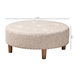 Baxton Studio Vinet Modern and Contemporary Beige Fabric Upholstered Natural Wood Cocktail Ottoman - JY17A200-Beige-Otto
