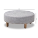 Baxton Studio Vinet Modern and Contemporary Light Gray Fabric Upholstered Natural Wood Cocktail Ottoman - JY17A200-Light Grey-Otto