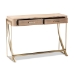 Baxton Studio Lafoy Modern and Contemporary Natural Brown Finished Wood and Gold Finished 2-Drawer Console Table - FJ2A034-Light Brown-Console