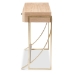 Baxton Studio Lafoy Modern and Contemporary Natural Brown Finished Wood and Gold Finished 2-Drawer Console Table - FJ2A034-Light Brown-Console