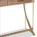 Baxton Studio Lafoy Modern and Contemporary Natural Brown Finished Wood and Gold Finished 2-Drawer Console Table - FJ2A034-Light Brown-Console
