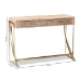 Baxton Studio Lafoy Modern and Contemporary Natural Brown Finished Wood and Gold Finished 2-Drawer Console Table - FJ2A034-Light Brown-Console