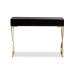 Baxton Studio Carville Modern and Contemporary Dark Brown Faux Leather Upholstered Gold Finished 2-Drawer Console Table - FJ2A035-Dark Brown-Console