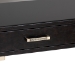 Baxton Studio Carville Modern and Contemporary Dark Brown Faux Leather Upholstered Gold Finished 2-Drawer Console Table - FJ2A035-Dark Brown-Console