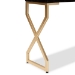 Baxton Studio Carville Modern and Contemporary Dark Brown Faux Leather Upholstered Gold Finished 2-Drawer Console Table - FJ2A035-Dark Brown-Console