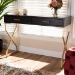 Baxton Studio Carville Modern and Contemporary Dark Brown Faux Leather Upholstered Gold Finished 2-Drawer Console Table - FJ2A035-Dark Brown-Console