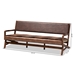 Baxton Studio Rovelyn Rustic Brown Faux Leather Upholstered Walnut Finished Wood Sofa - Rovelyn-Dark Brown/Walnut-SF