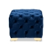 Baxton Studio Avara Glam and Luxe Royal Blue Velvet Fabric Upholstered Gold Finished Button Tufted Ottoman - TSFOT029-Dark Royal Blue/Gold-Otto