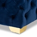 Baxton Studio Avara Glam and Luxe Royal Blue Velvet Fabric Upholstered Gold Finished Button Tufted Ottoman - TSFOT029-Dark Royal Blue/Gold-Otto