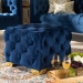 Baxton Studio Avara Glam and Luxe Royal Blue Velvet Fabric Upholstered Gold Finished Button Tufted Ottoman - TSFOT029-Dark Royal Blue/Gold-Otto