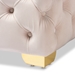 Baxton Studio Avara Glam and Luxe Light Beige Velvet Fabric Upholstered Gold Finished Button Tufted Ottoman - TSFOT029-Light Beige/Gold-Otto