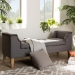 Baxton Studio Perret Modern and Contemporary Gray Linen Fabric Upholstered Oak Brown Finished Wood Bench - TSF7739-Grey/Natural Oak-Bench