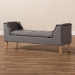 Baxton Studio Perret Modern and Contemporary Gray Linen Fabric Upholstered Oak Brown Finished Wood Bench - TSF7739-Grey/Natural Oak-Bench