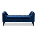 Baxton Studio Perret Modern and Contemporary Royal Blue Velvet Fabric Upholstered Espresso Finished Wood Bench - TSF7739-Dark Royal Blue/Black-Bench
