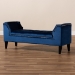 Baxton Studio Perret Modern and Contemporary Royal Blue Velvet Fabric Upholstered Espresso Finished Wood Bench - TSF7739-Dark Royal Blue/Black-Bench