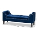 Baxton Studio Perret Modern and Contemporary Royal Blue Velvet Fabric Upholstered Espresso Finished Wood Bench - TSF7739-Dark Royal Blue/Black-Bench