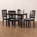 Baxton Studio Caron Modern and Contemporary Gray Fabric Upholstered Espresso Brown Finished Wood 5-Piece Dining Set - RH317C-Grey/Dark Brown-5PC Dining Set