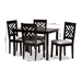 Baxton Studio Caron Modern and Contemporary Gray Fabric Upholstered Espresso Brown Finished Wood 5-Piece Dining Set - RH317C-Grey/Dark Brown-5PC Dining Set