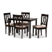 Baxton Studio Reneau Modern and Contemporary Sand Fabric Upholstered Espresso Brown Finished Wood 5-Piece Dining Set