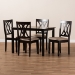 Baxton Studio Reneau Modern and Contemporary Sand Fabric Upholstered Espresso Brown Finished Wood 5-Piece Dining Set - RH316C-Sand/Dark Brown-5PC Dining Set