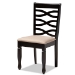 Baxton Studio Lanier Modern and Contemporary Sand Fabric Upholstered Espresso Brown Finished Wood Dining Chair Set of 4 - RH318C-Sand/Dark Brown-DC-4PK