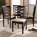 Baxton Studio Lanier Modern and Contemporary Sand Fabric Upholstered Espresso Brown Finished Wood Dining Chair Set of 4 - RH318C-Sand/Dark Brown-DC-4PK