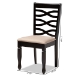 Baxton Studio Lanier Modern and Contemporary Sand Fabric Upholstered Espresso Brown Finished Wood Dining Chair Set of 4 - RH318C-Sand/Dark Brown-DC-4PK